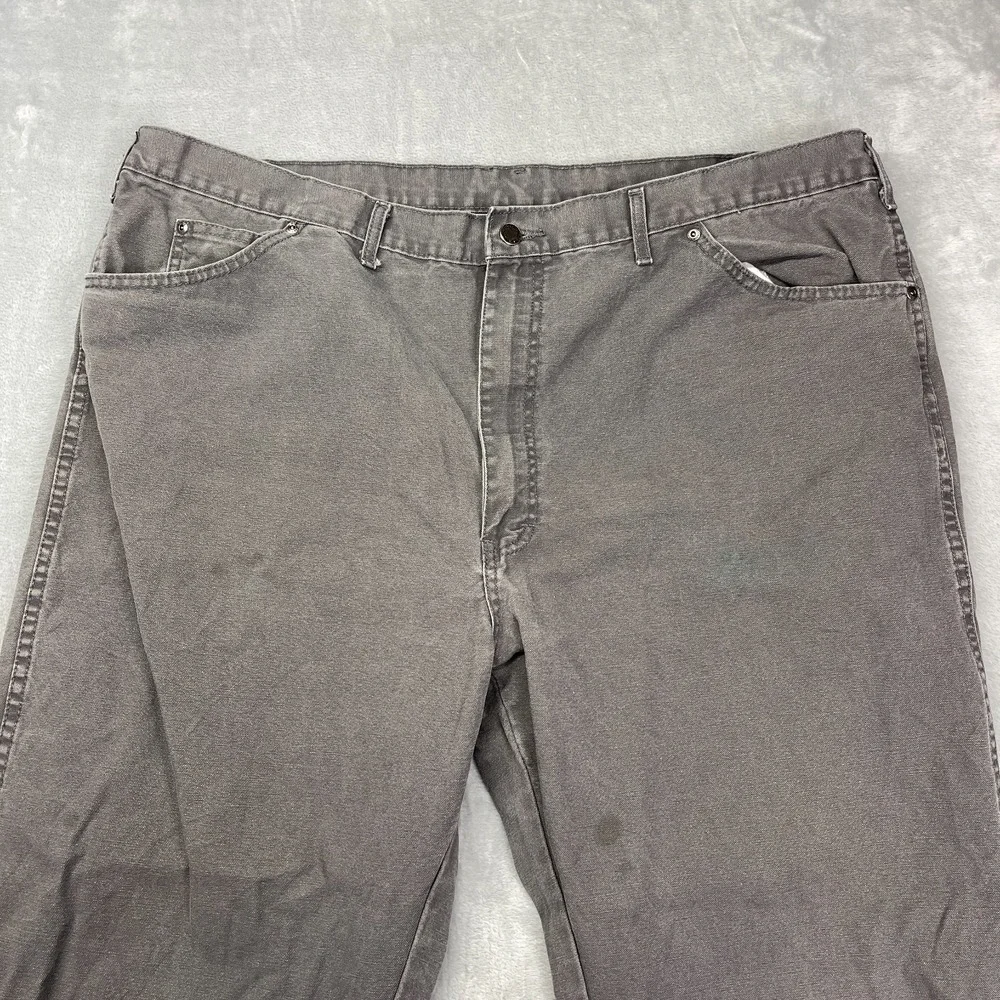 Dickies Carpenter‎ Pants Mens 44x30 Gray Canvas Work Outdoor Loose Fit Wide Leg